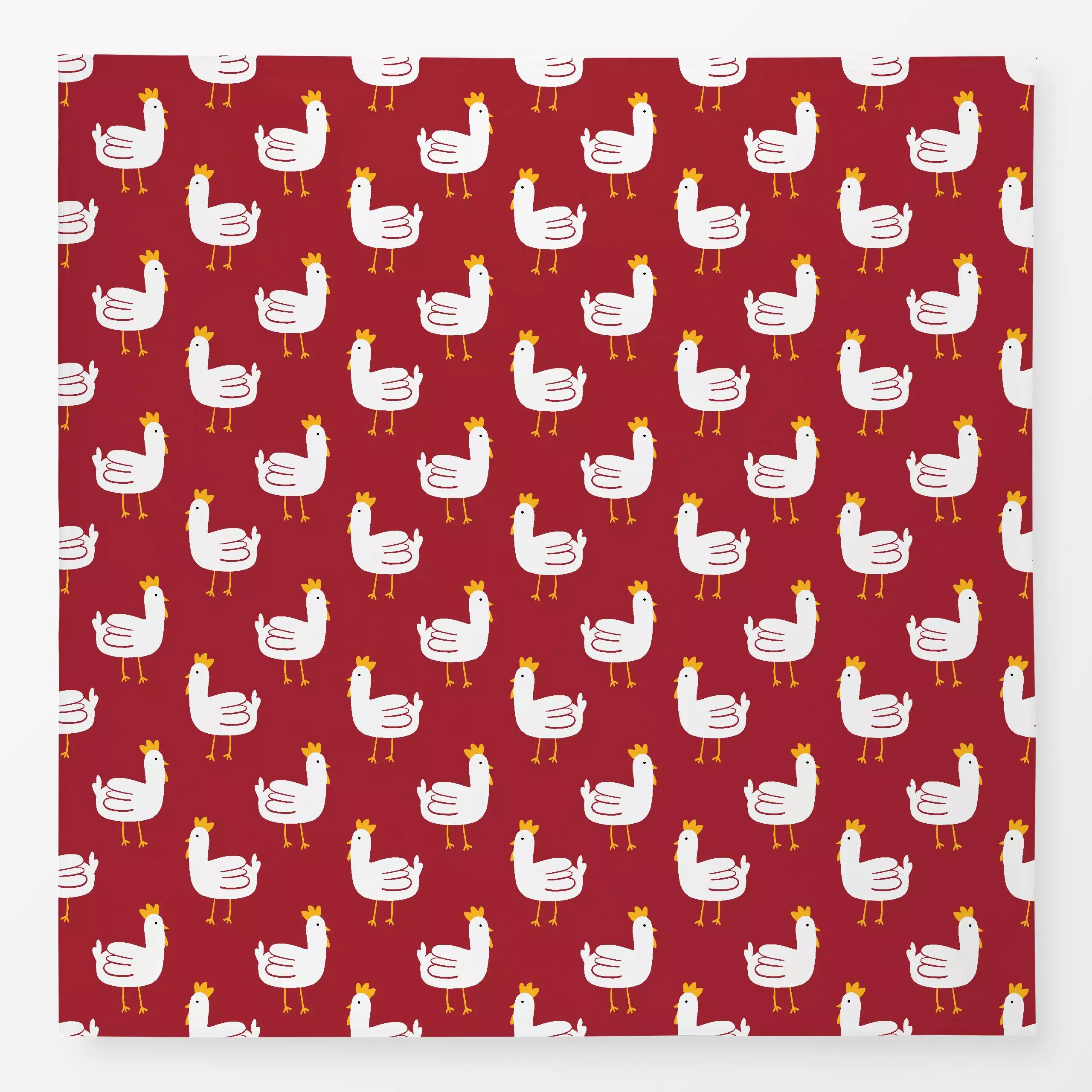 Tischdecke Chicken Merlot - Tiere - von „Julia Marquardt-Lott"; Hühner, rot, red, huhn, chicken
