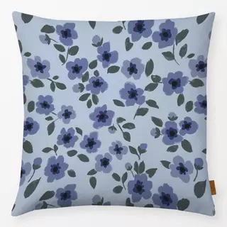 Kissen Blumenmuster blau