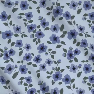 Meterware Blumenmuster blau