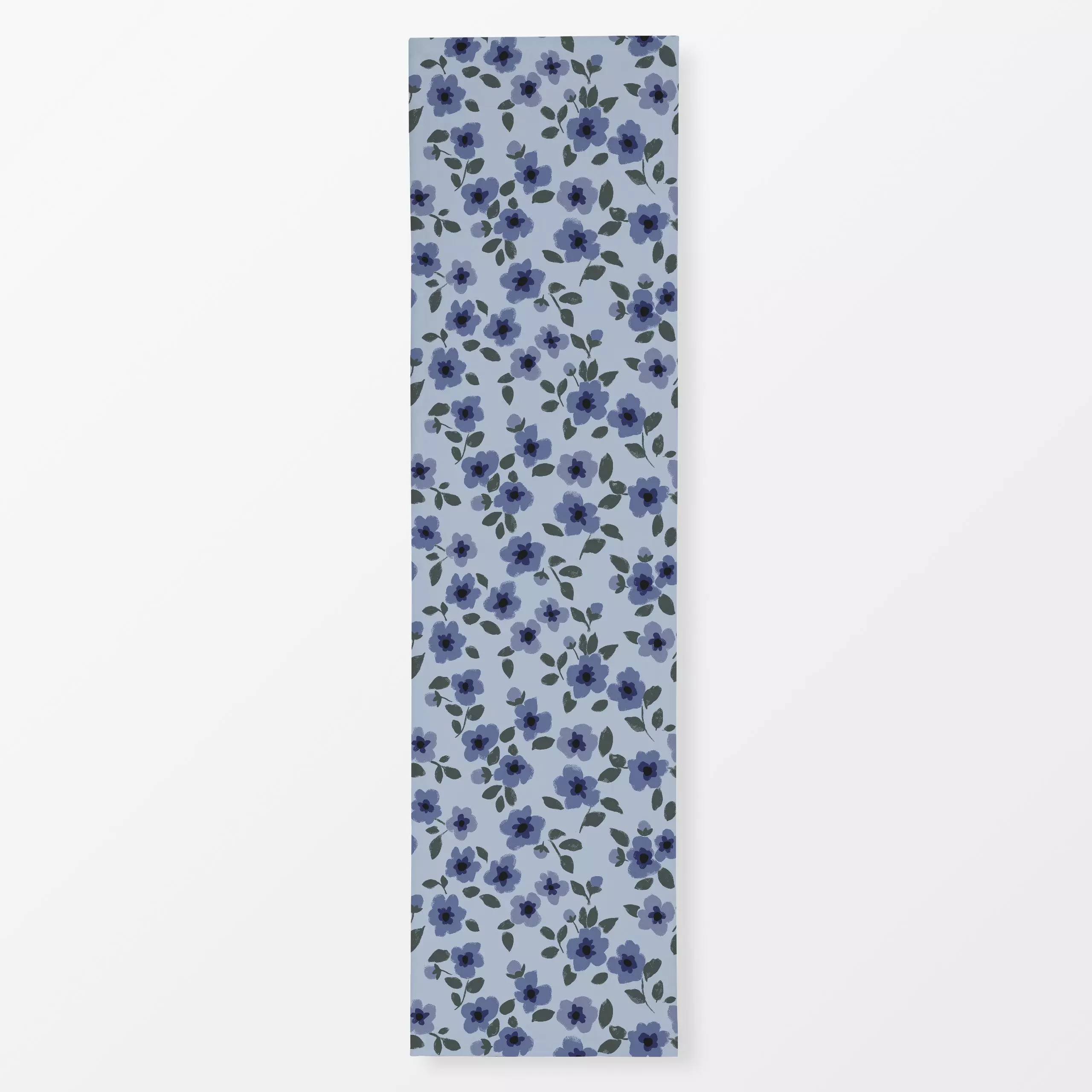 Tischläufer Blumenmuster blau - Blumen & Florales, Sommer, Symbole & Muster - von „Studio Kesse"; Blumen, Garten, Sommerblum...