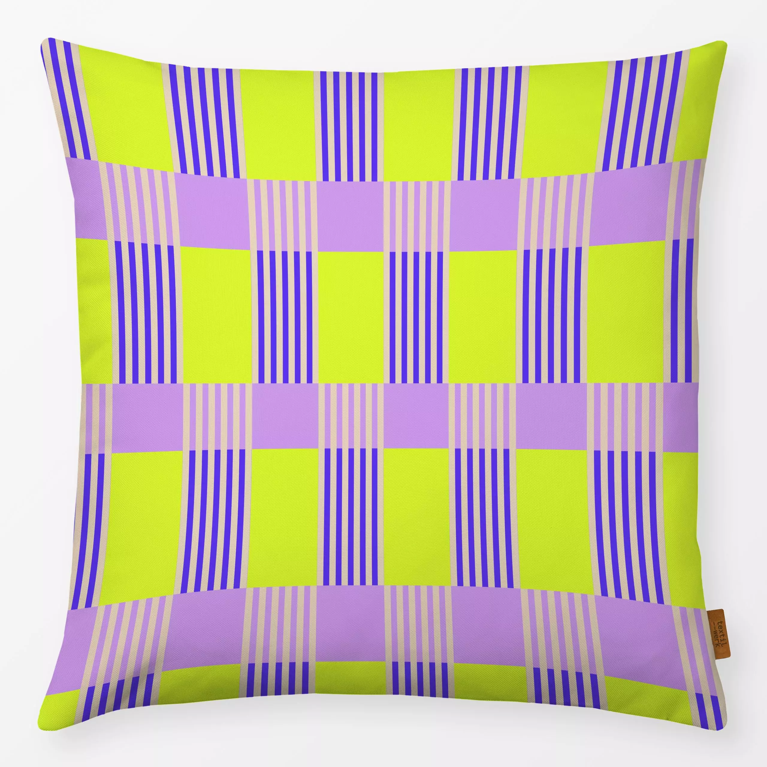 Kissen Fun Graphic Stripes - Symbole & Muster - von „Julia Schumacher"; Streifen, rosa, Karo, lila, kariert, fun, gestreift,...