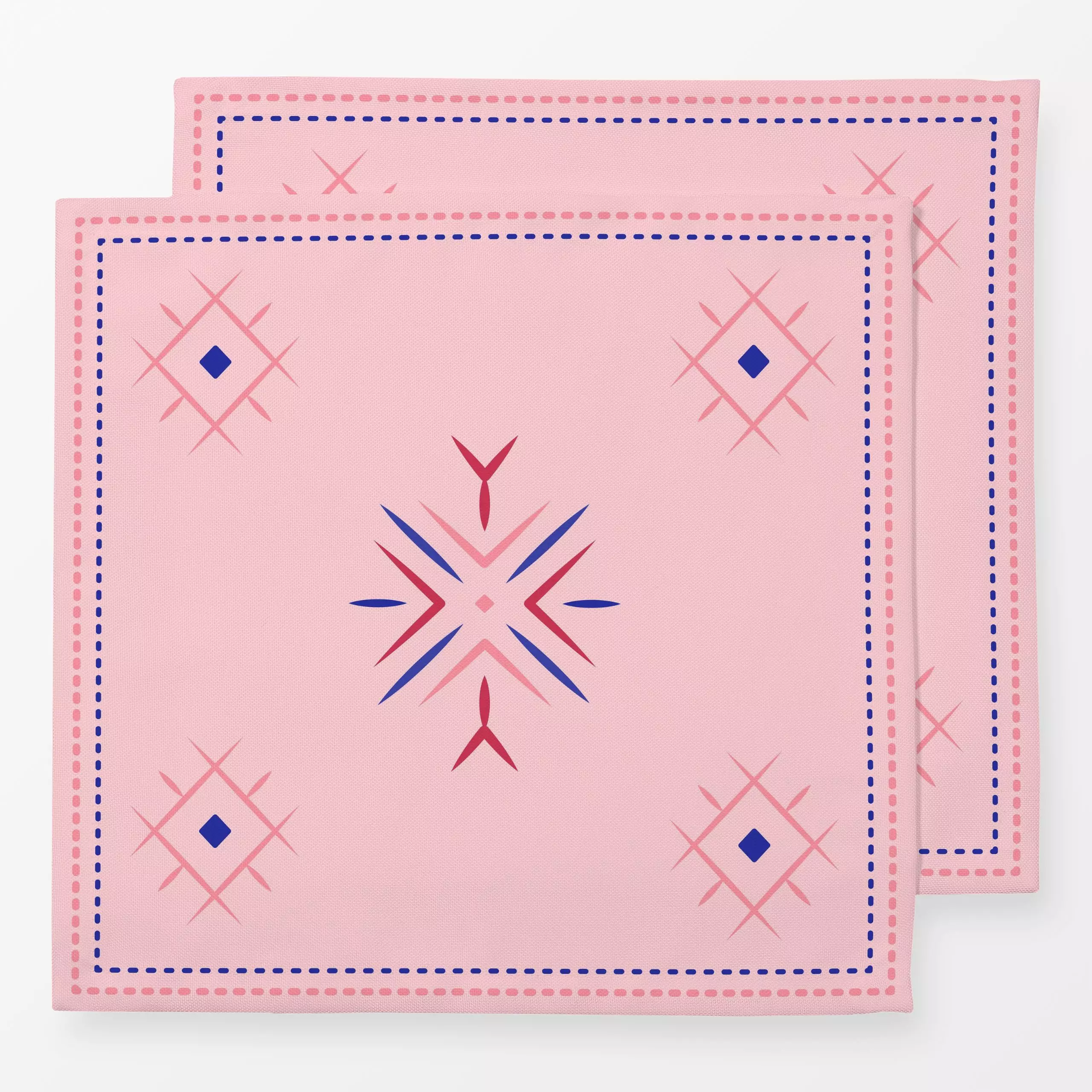 Servietten Cool Boho Star Ornaments pink - Sommer, Symbole & Muster - von „Karen Menzenbach"; Muster, rosa, Sommer, blau, ro...