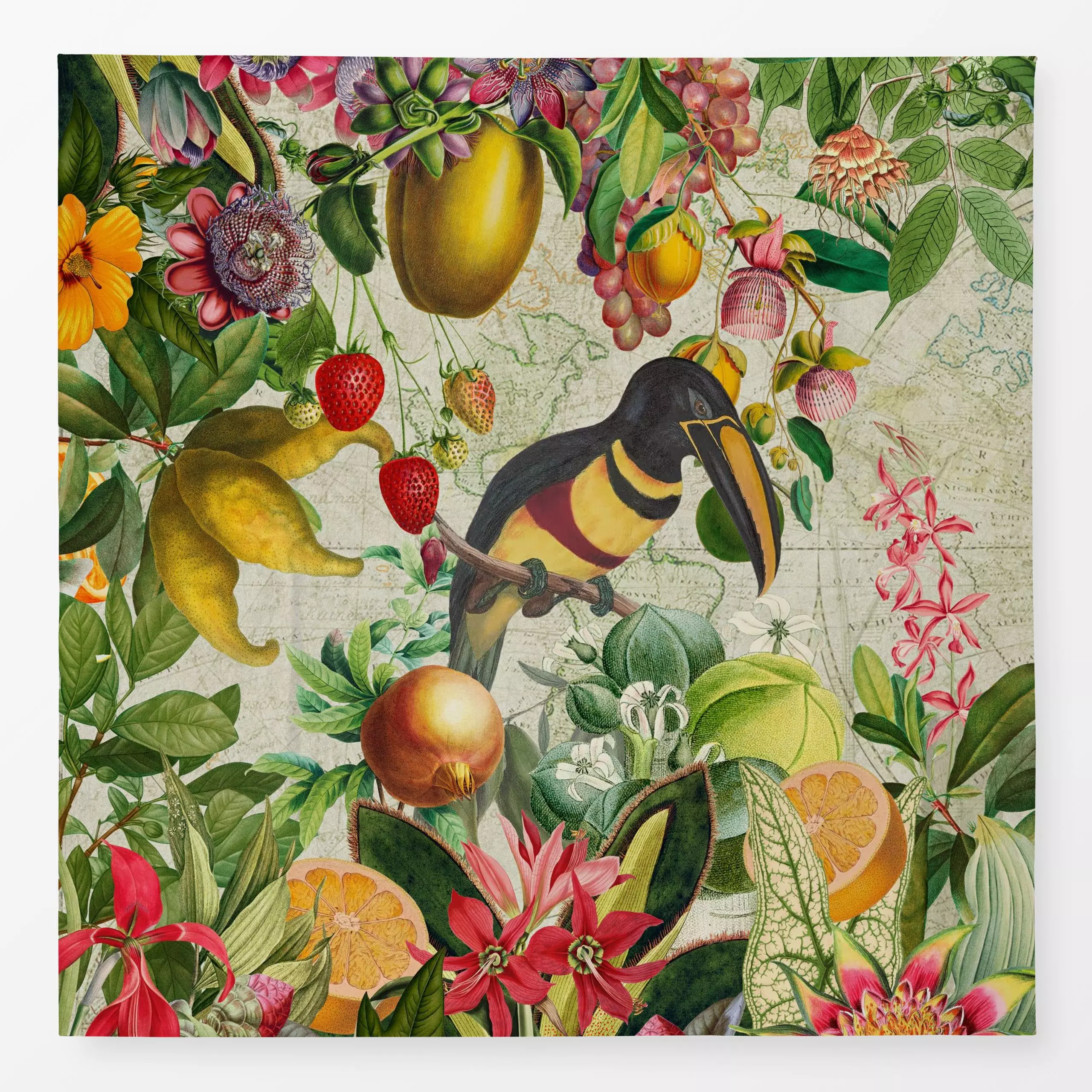 Tischdecke Exotischer Regenwald 1, Blumen, tropisch, Früchte, Sommer, von Uta Naumann