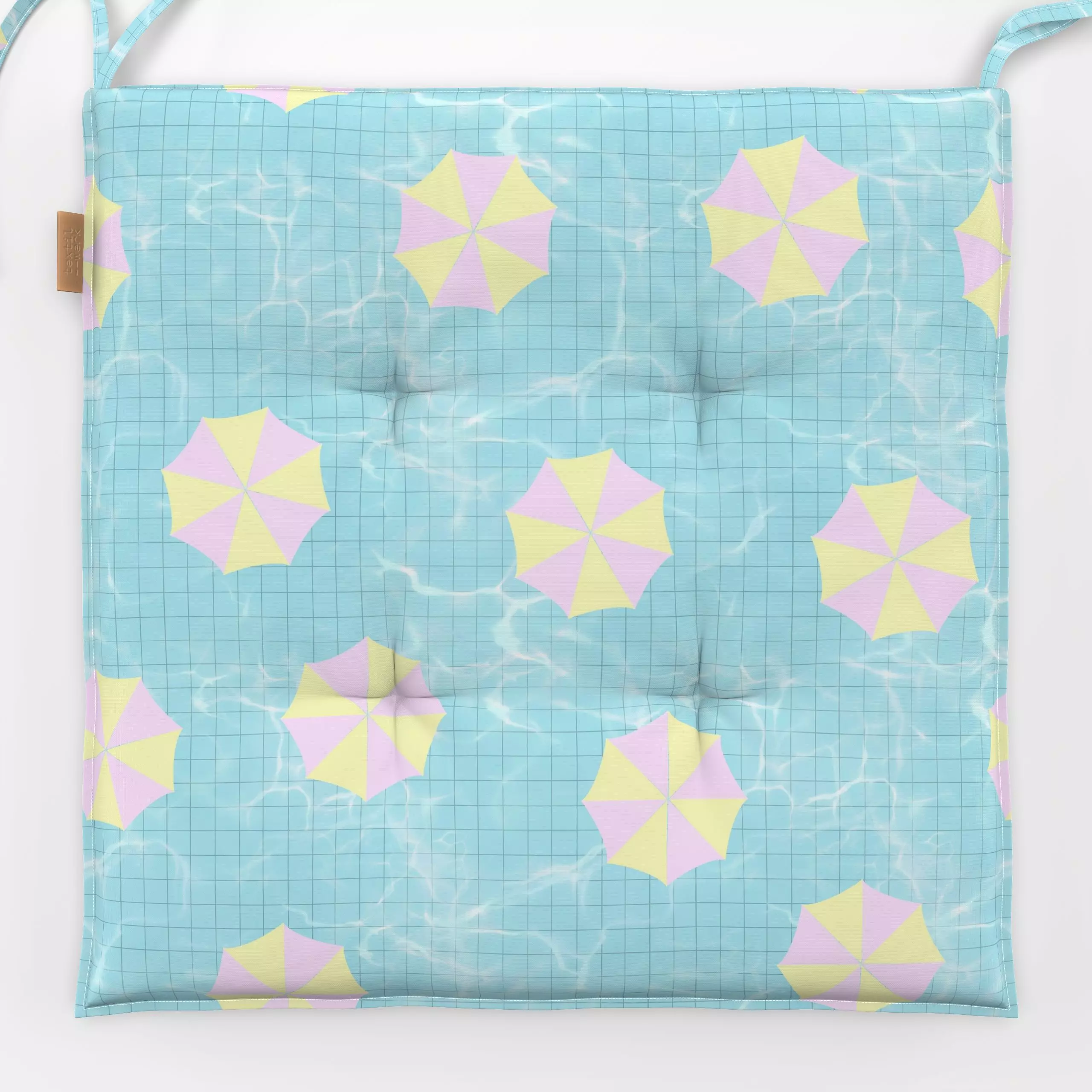 Sitzkissen Vintage Pool - Sommer, Retro & Vintage - von „Studio ROSAGRAU"; Illustration, Wasser, Retro, Sonne, pool, swimmin...