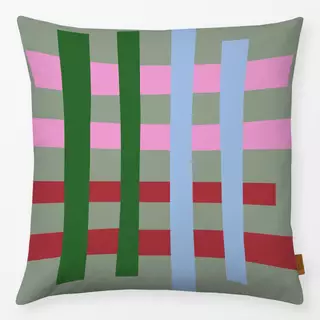 Kissen Weihnachtskaro hellgrün