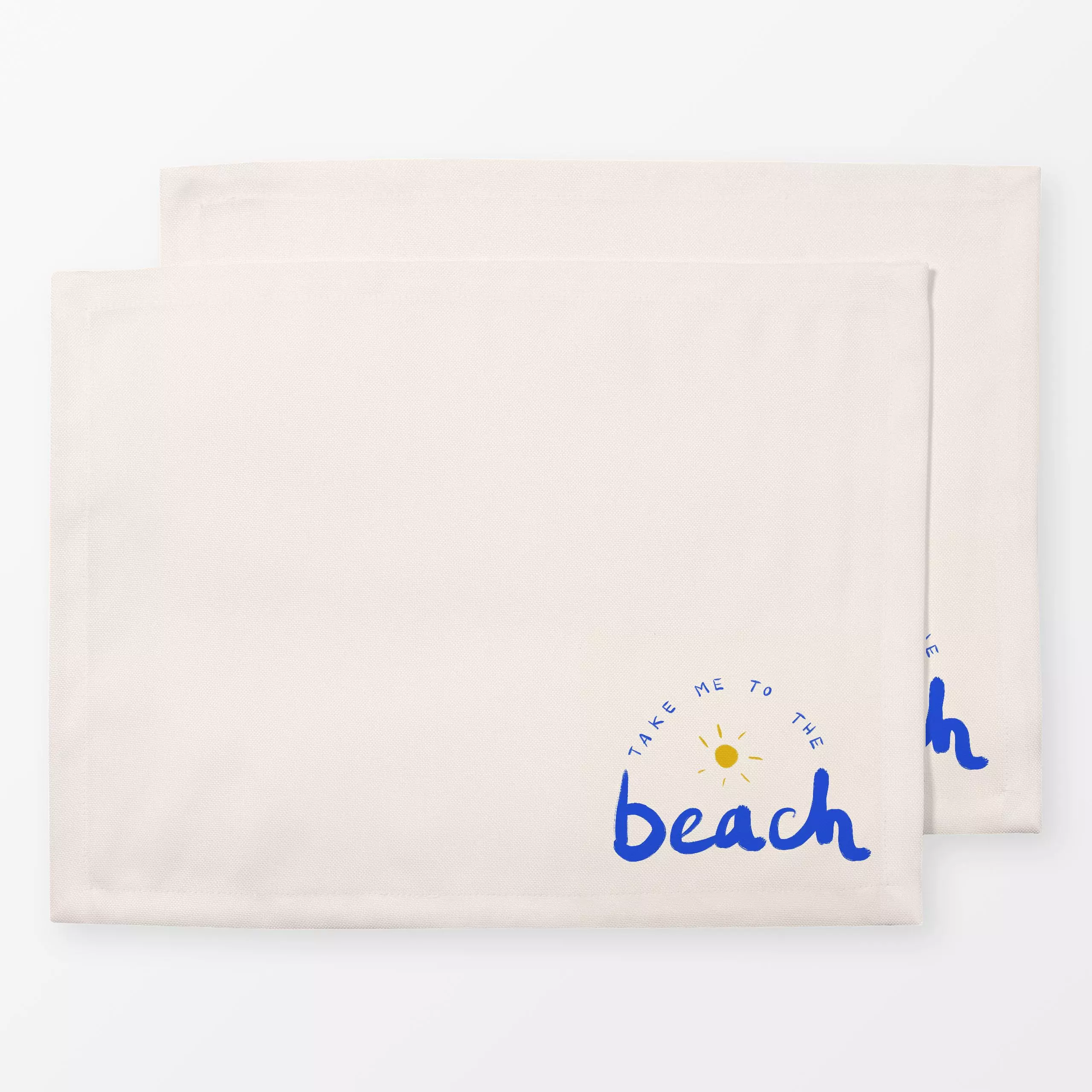 Tischset Take me to the Beach, Spruch, Sommer, von Sophie Augustin Illustration