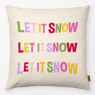 Kissen Let It Snow beige