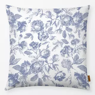 Kissen Blaue Rosen - Toile DeJouy