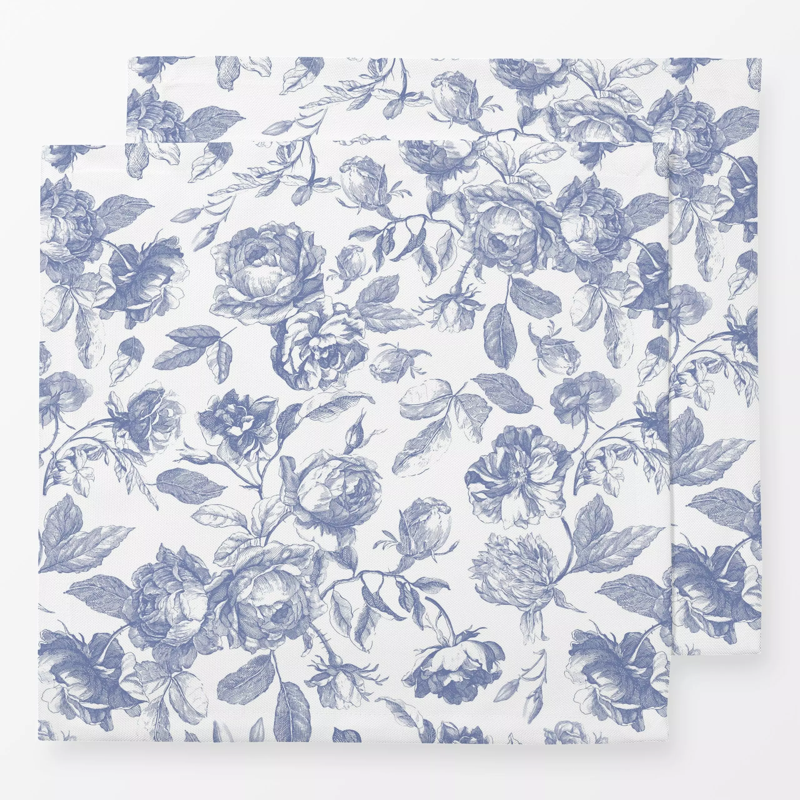 Servietten Blaue Rosen - Toile DeJouy - Blumen & Florales, Pflanzen & Botanik, Retro & Vintage - von „Uta Naumann“; Blumen, ...