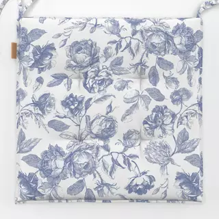 Sitzkissen Blaue Rosen - Toile DeJouy