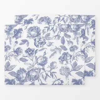 Tischset Blaue Rosen - Toile DeJouy