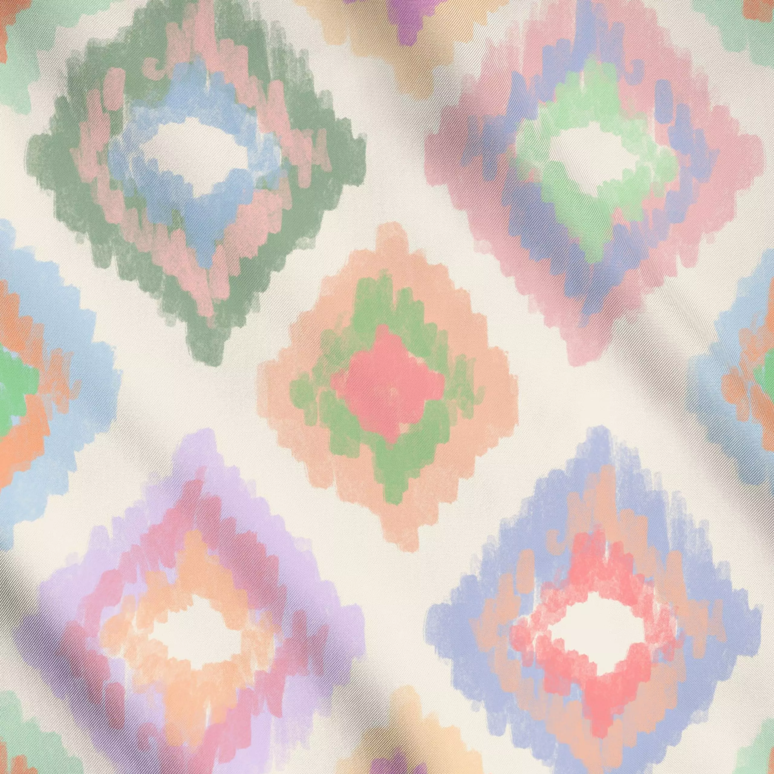 Meterware ETHNO RAUTE Bunt - Symbole & Muster - von „Kruth Design"; Garten, Sommer, Ethno, outdoor, ikat, Balkon, Gartendeko...