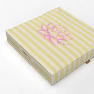 Bodenkissen Lotus Blüte gestreift gelb