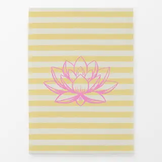 Geschirrtücher Lotus Blüte gestreift gelb