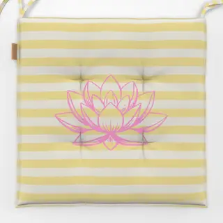 Sitzkissen Lotus Blüte gestreift gelb