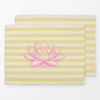 Tischset Lotus Blüte gestreift gelb
