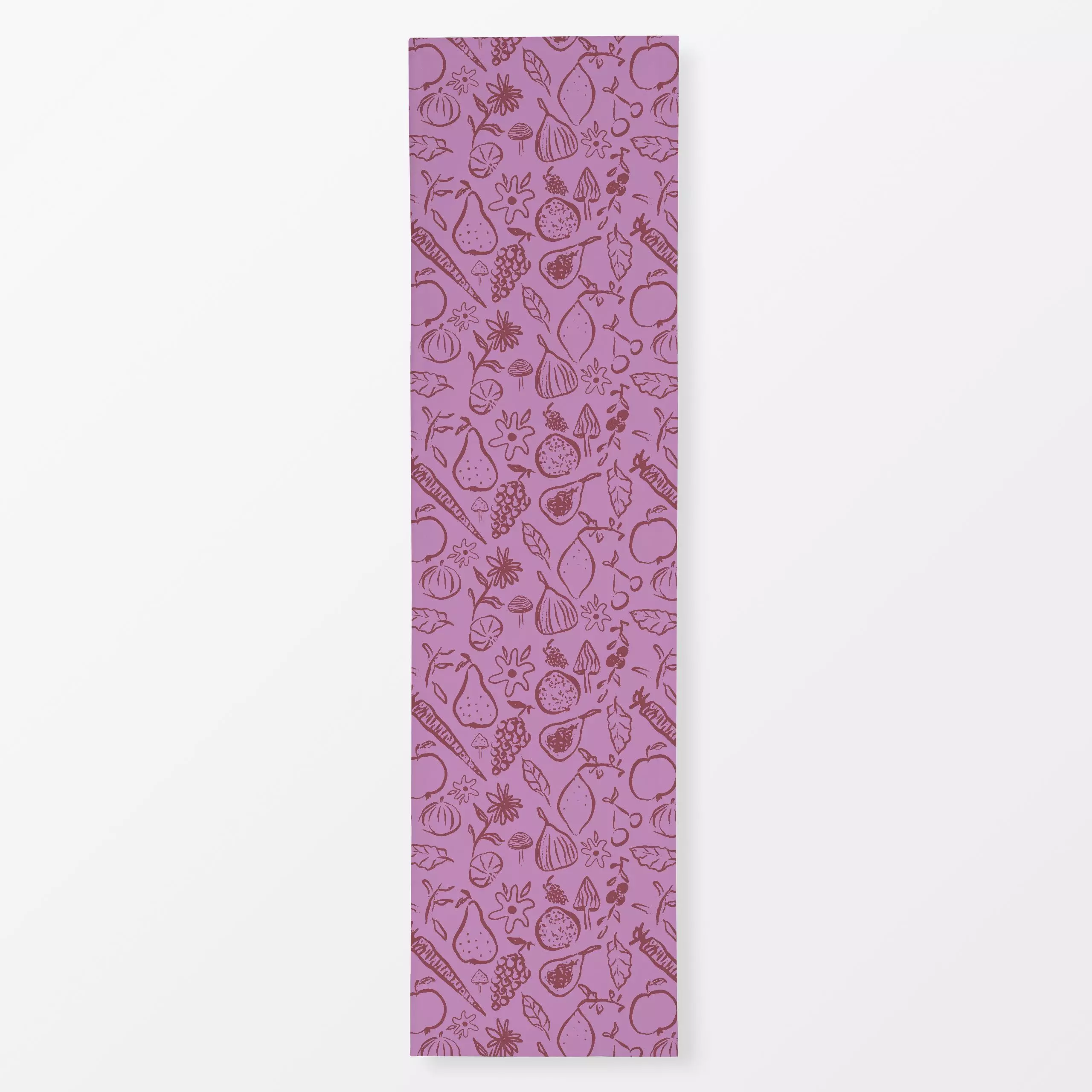 Tischläufer Herbst Gaben Lila - von „Patries Elisabeth"; Obst, Zeichnung, Feige, Herbst, pilze, Kochen, Gemuese, Linienkunst...