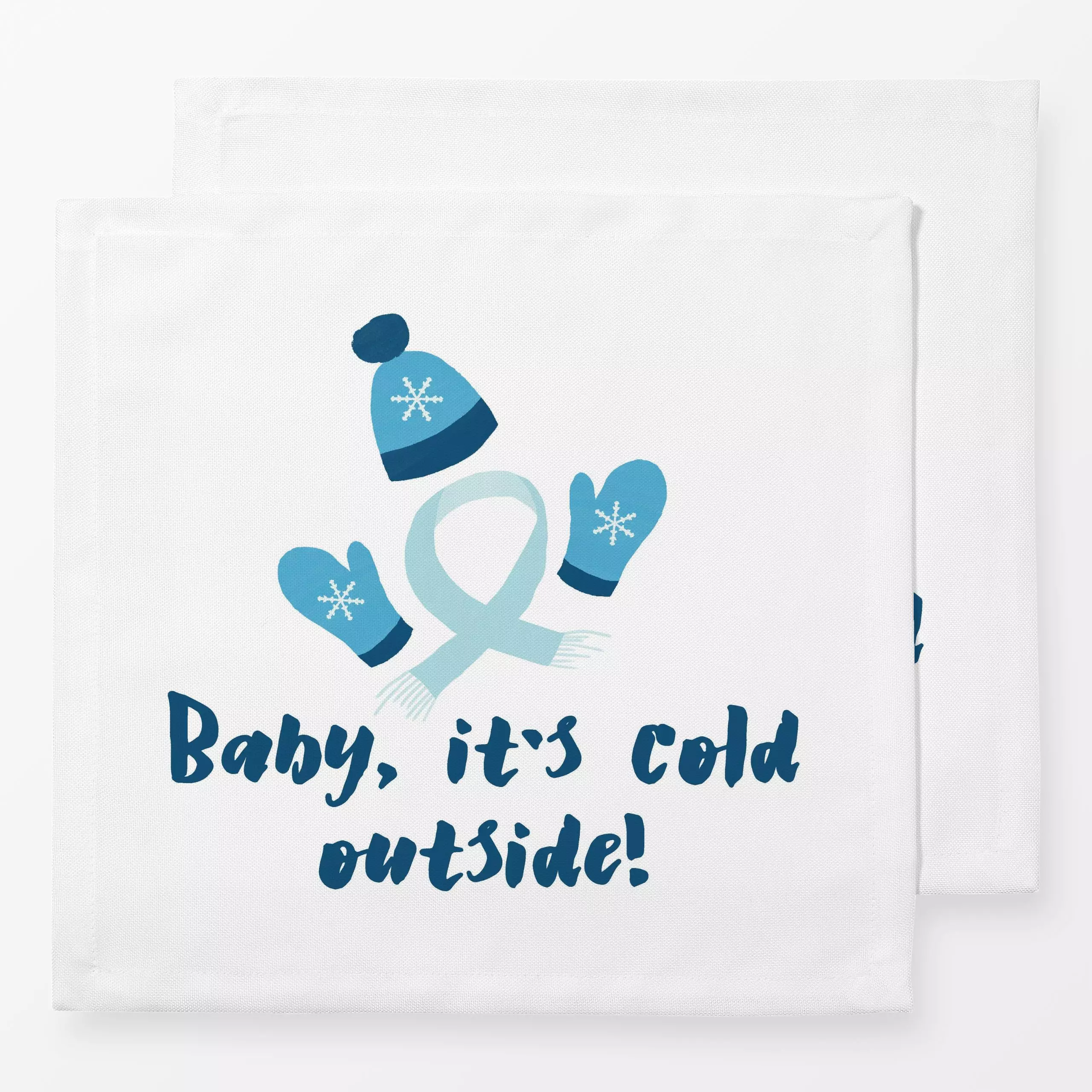 Servietten Mütze Schal Handschuhe - Sprüche & Schriftzüge, Winter - von „Kathrin Löffler"; Lettering, handschuhe, schal, win...