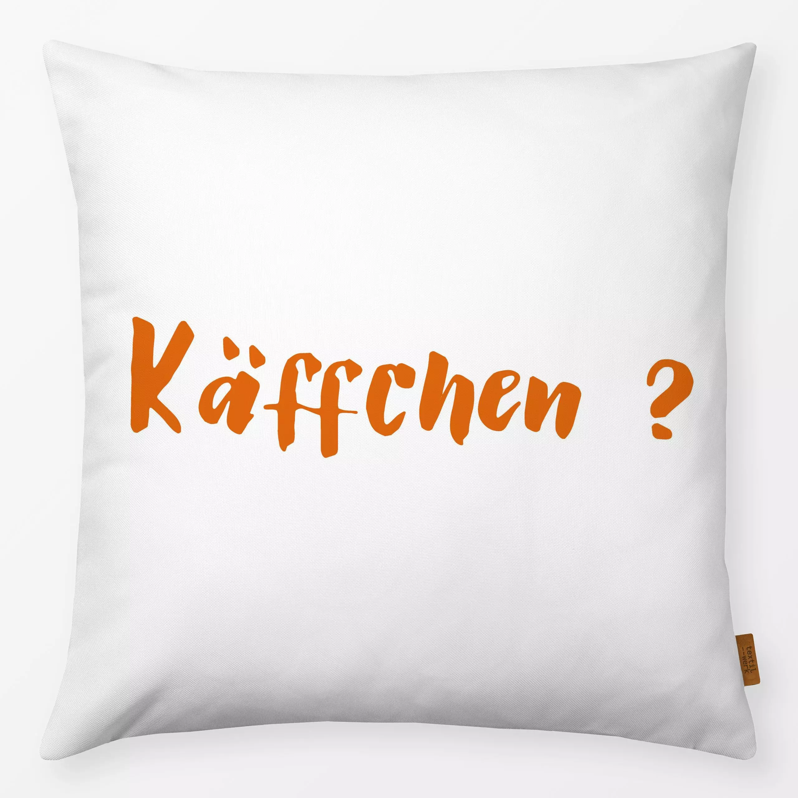 Kissen Käffchen - Sprüche & Schriftzüge - von „Kathrin Löffler"; Kaffee, Spruchkissen, Lettering, Sofakissen, zuhause, Kisse...
