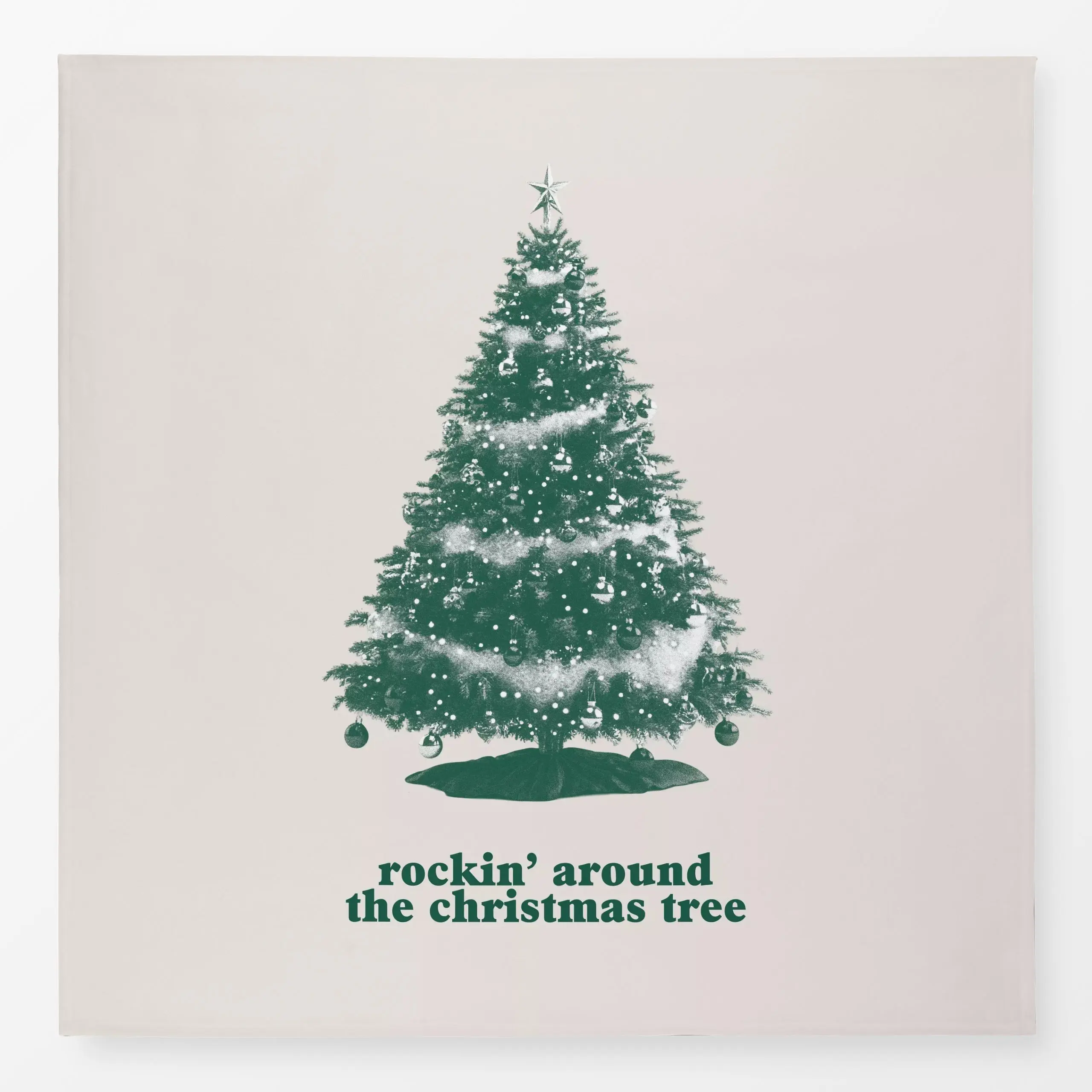 Tischdecke Around the Christmas Tree - Weihnachten, Winter - von „textilwerk"; Retro, Merry Christmas, Weihnachtsbaum, Gesch...