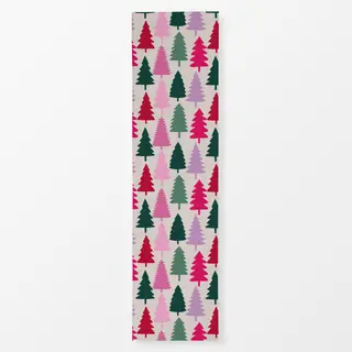 Tischläufer Weihnachtsbäume bunt
