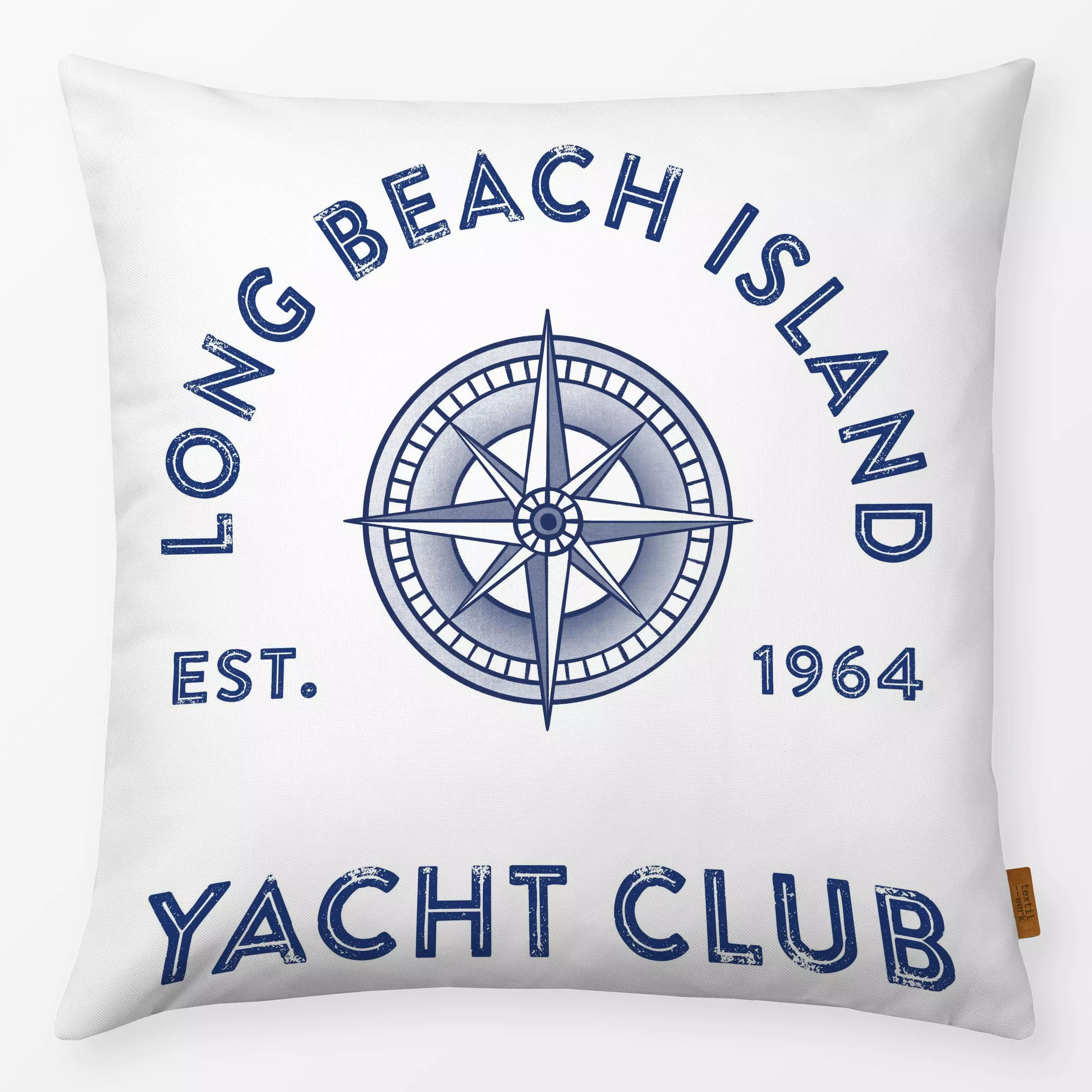 Kissen Retro Yacht Club II - Sommer, Retro & Vintage - von „Andrea Haase"; Meer, Strand, Urlaub, maritim, schrift, Reisen, n...