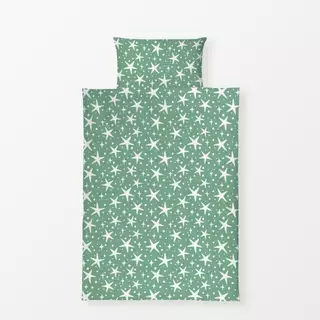 Bettwäsche festive stars - green