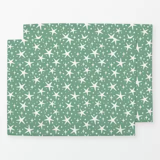 Tischset festive stars - green