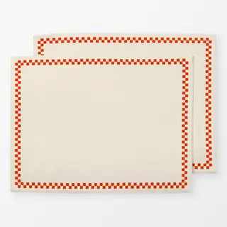 Tischset Tischset Karos beige rot