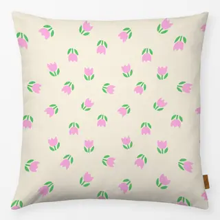 Kissen Tulpenwiese Beige Rosa