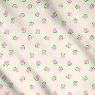 Meterware Tulpenwiese Beige Rosa