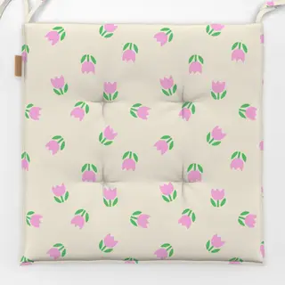 Sitzkissen Tulpenwiese Beige Rosa