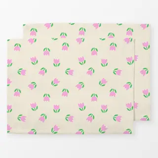 Tischset Tulpenwiese Beige Rosa