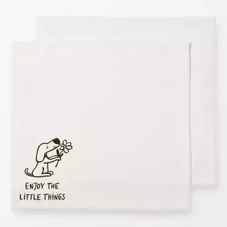 Servietten Hund mit Blume boho