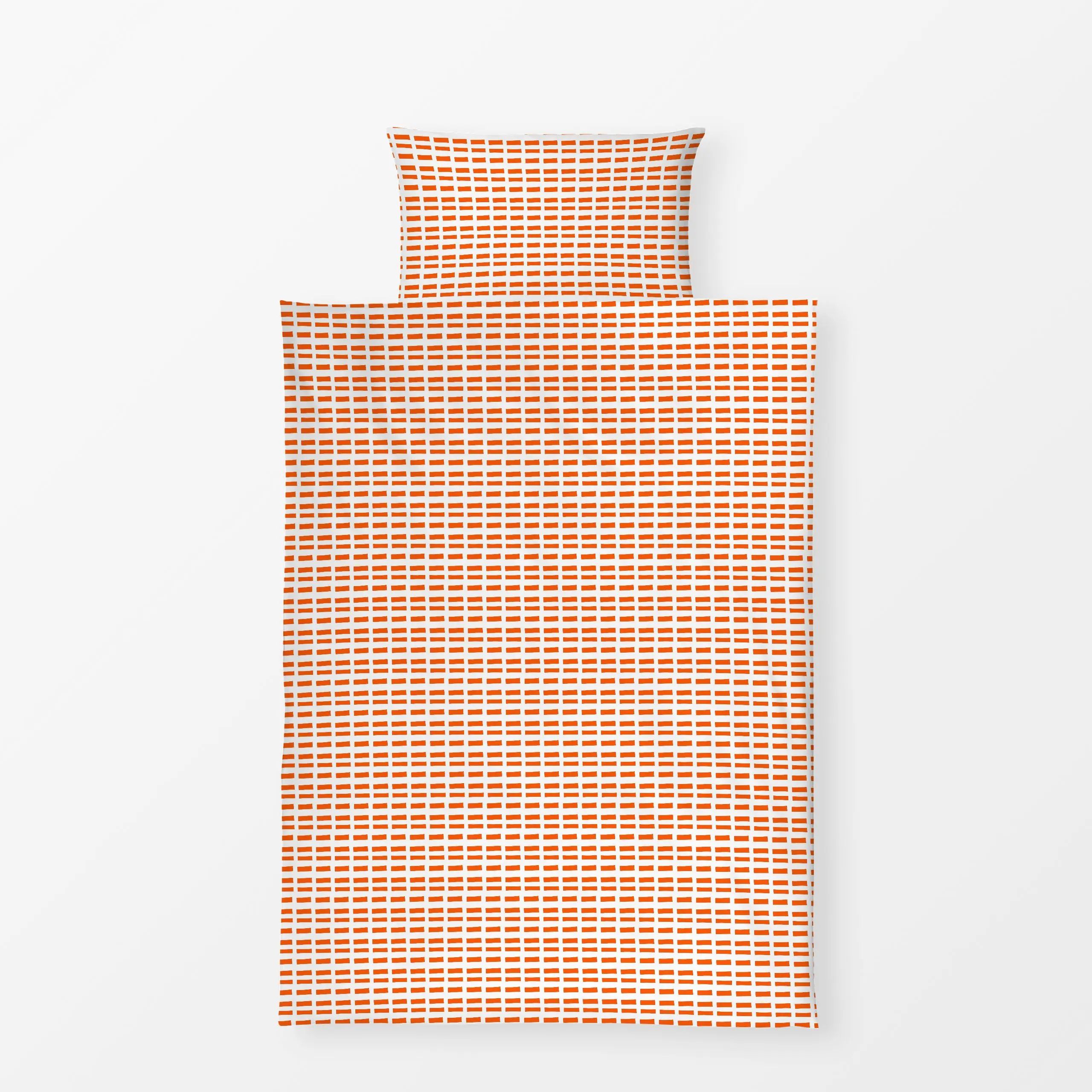 Bettwäsche Sunny Orange mini stripes - Symbole & Muster - von „Lisa Jasmin Bauer"; Streifen, gestreift, Streifenmuster, stre...
