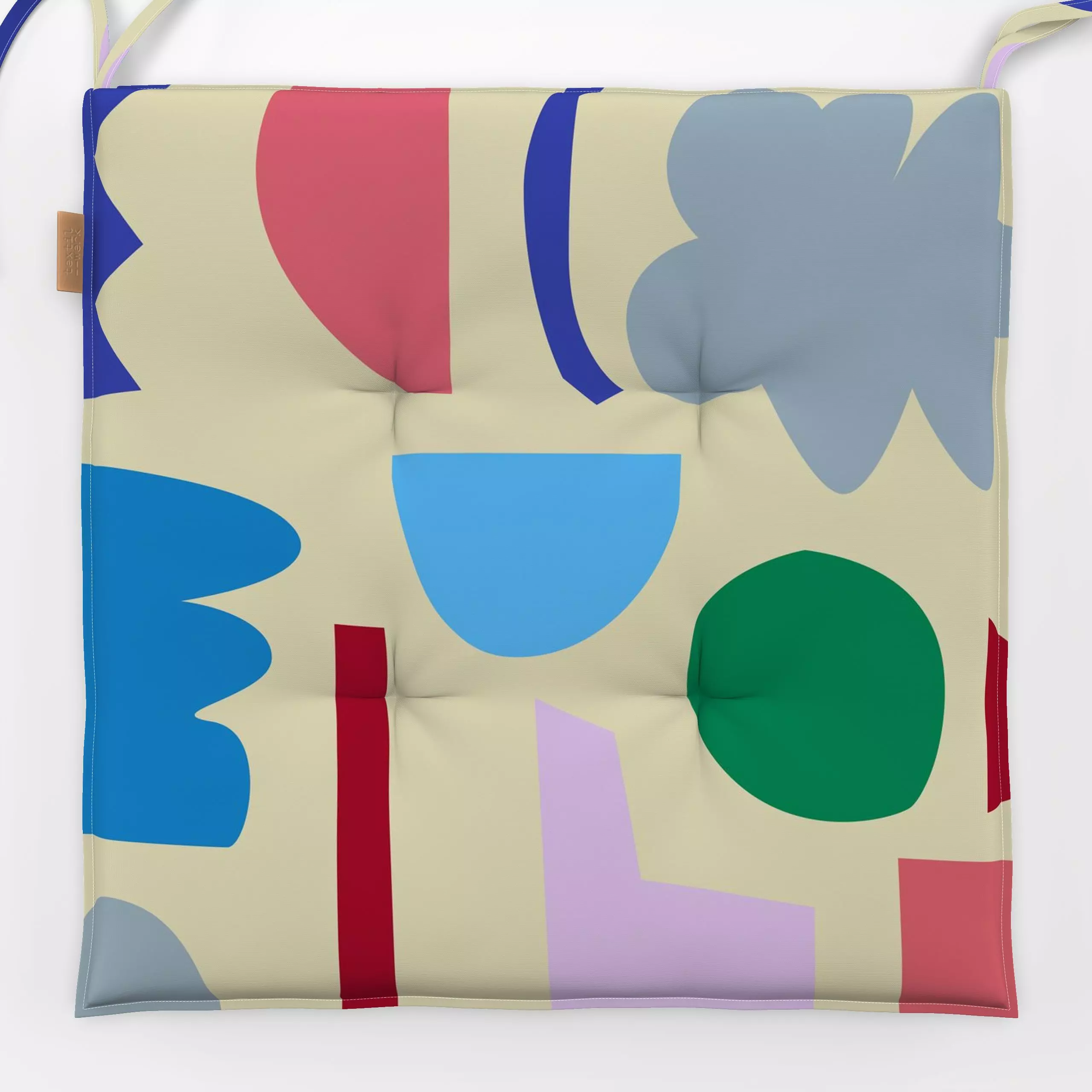 Sitzkissen Splash - Symbole & Muster - von „Helena Ravenne Illustration & Design"; Muster, minimal, grafisch, Shapes, bunt, ...