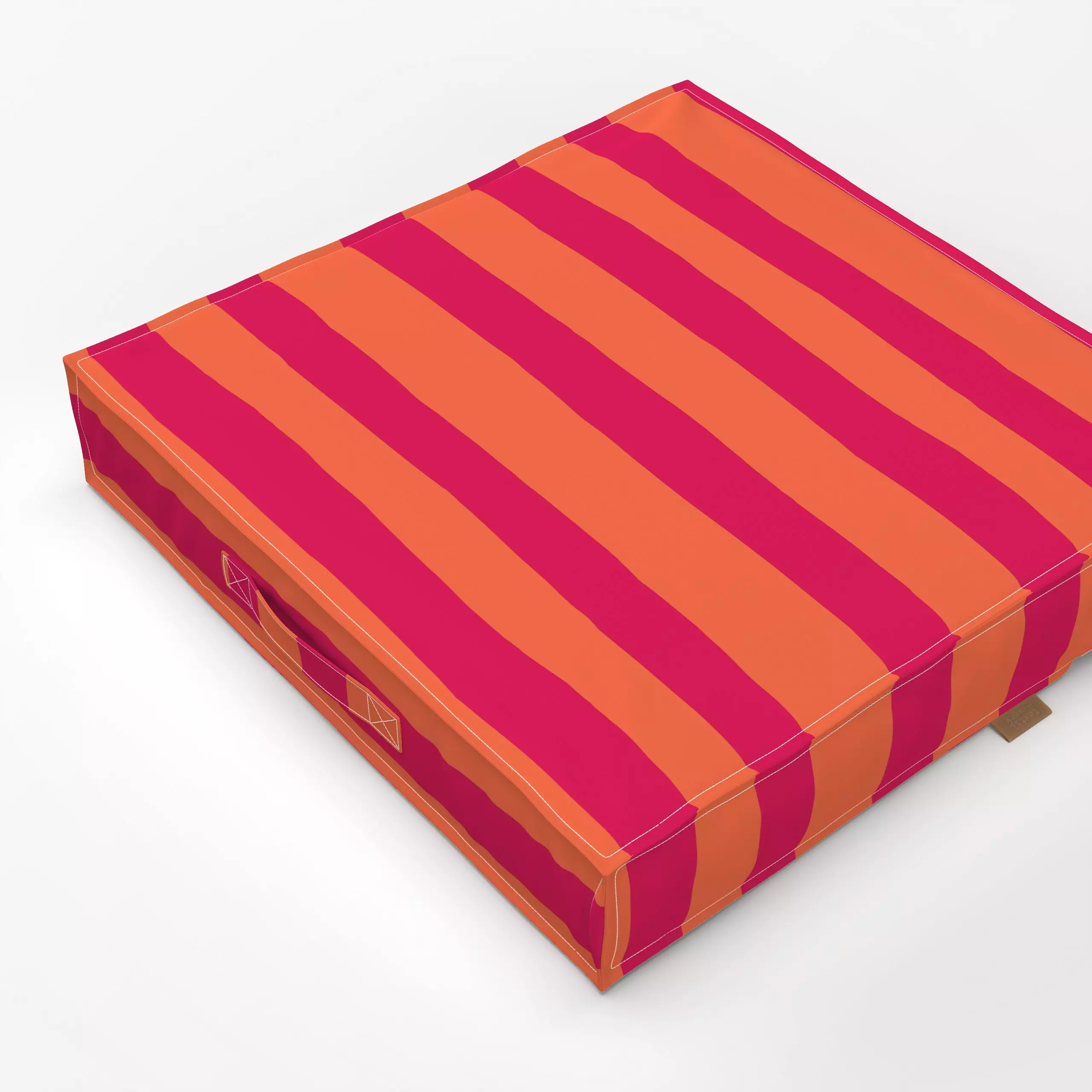 Bodenkissen Bold Stripe rot orange No1 - Symbole & Muster - von „Resi Colter x Ursula Tücks"; Illustration, Streifen, Kissen...