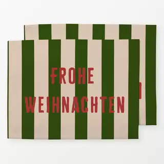 Tischset Frohe Weihnachten Streifen