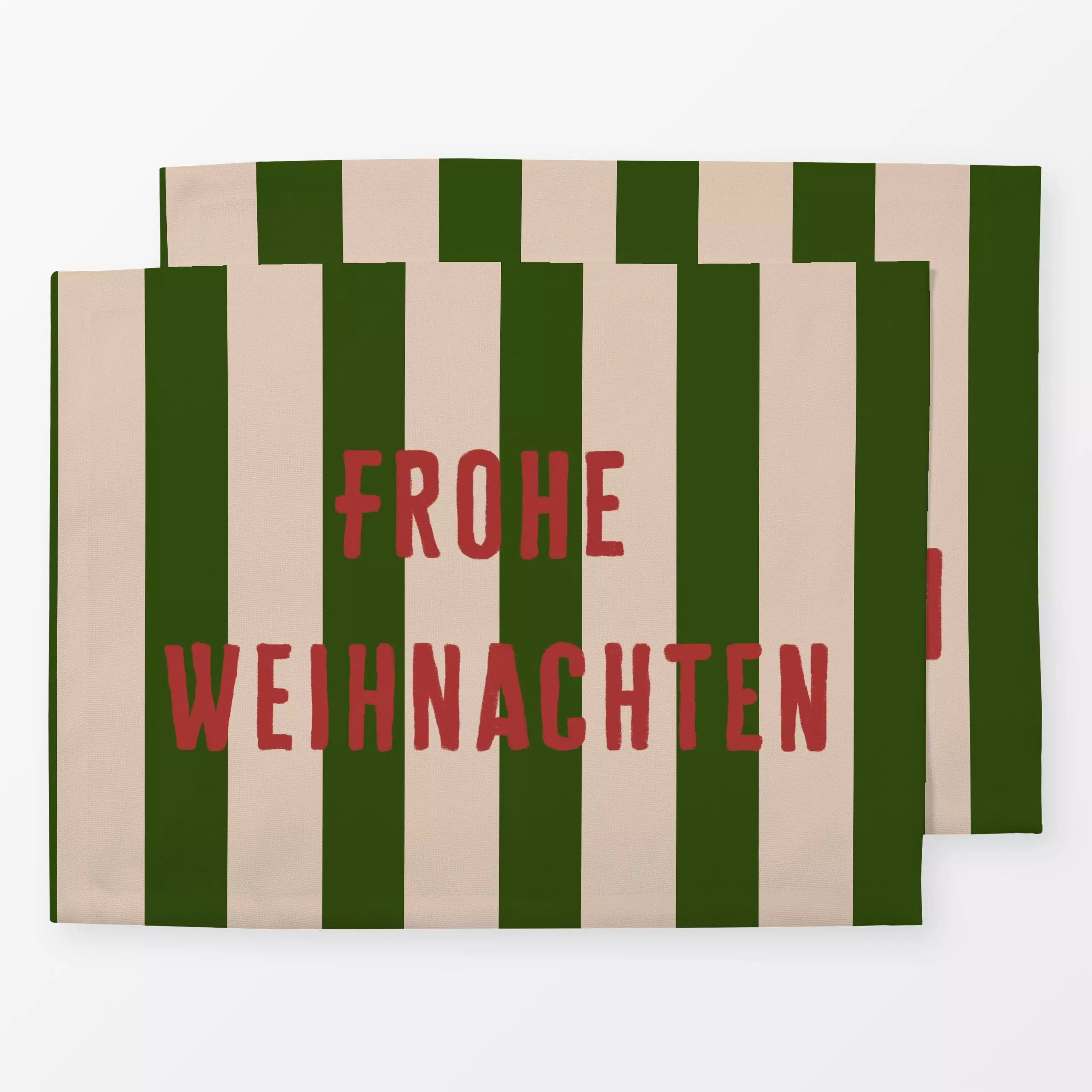Tischset Frohe Weihnachten Streifen - Sprüche & Schriftzüge, Weihnachten, Winter - von „Alisa Knöß"; Weihnachtsdeko, winterd...