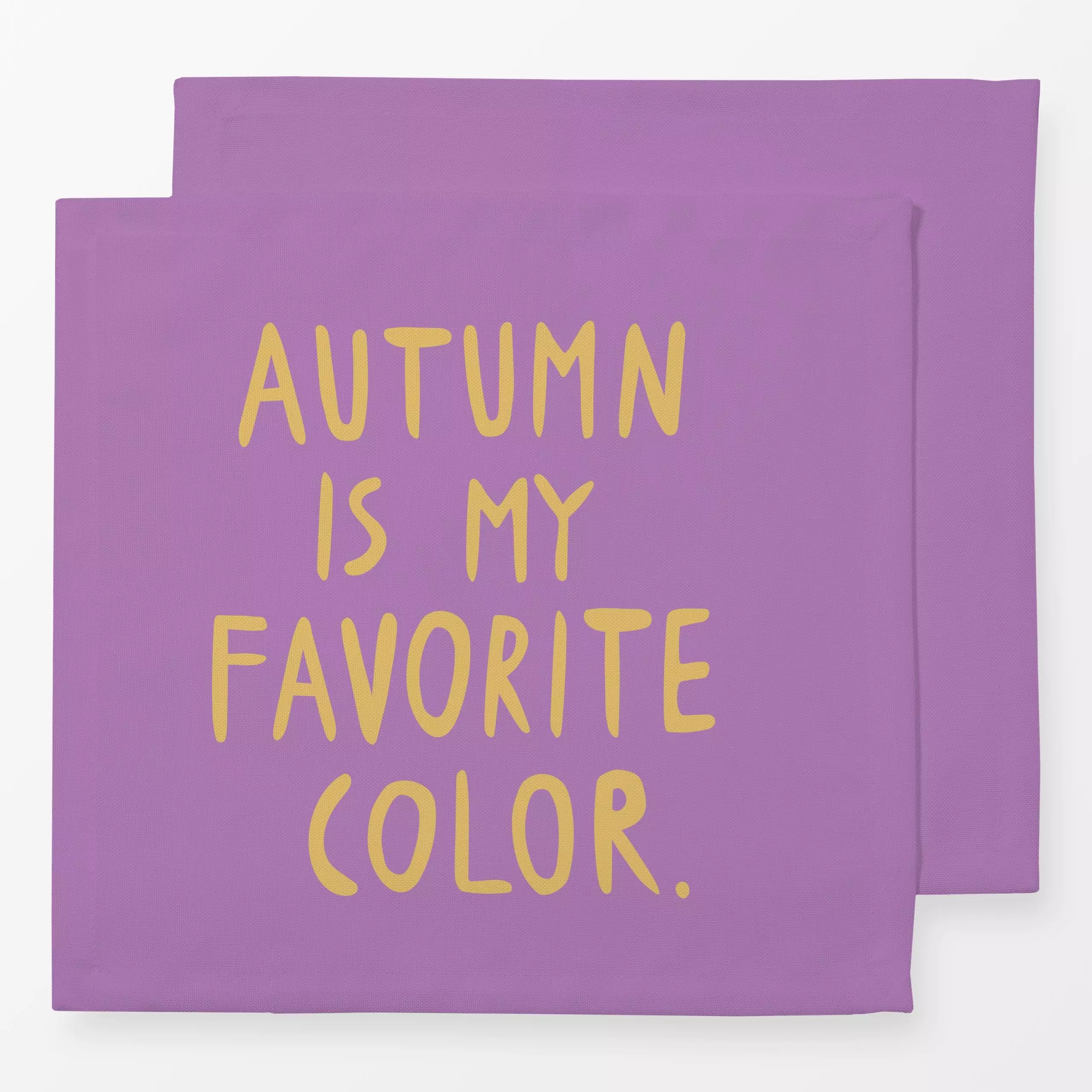Servietten Autumn Favorite Color Violet - Herbst, Sprüche & Schriftzüge - von „Jana Driver"; typografie, Herbst, gelb, lila,...