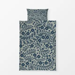 Bettwäsche Blumen Garten Blau Midsommar