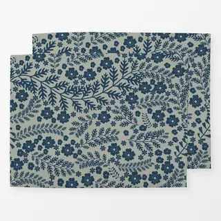 Tischset Blumen Garten Blau Midsommar