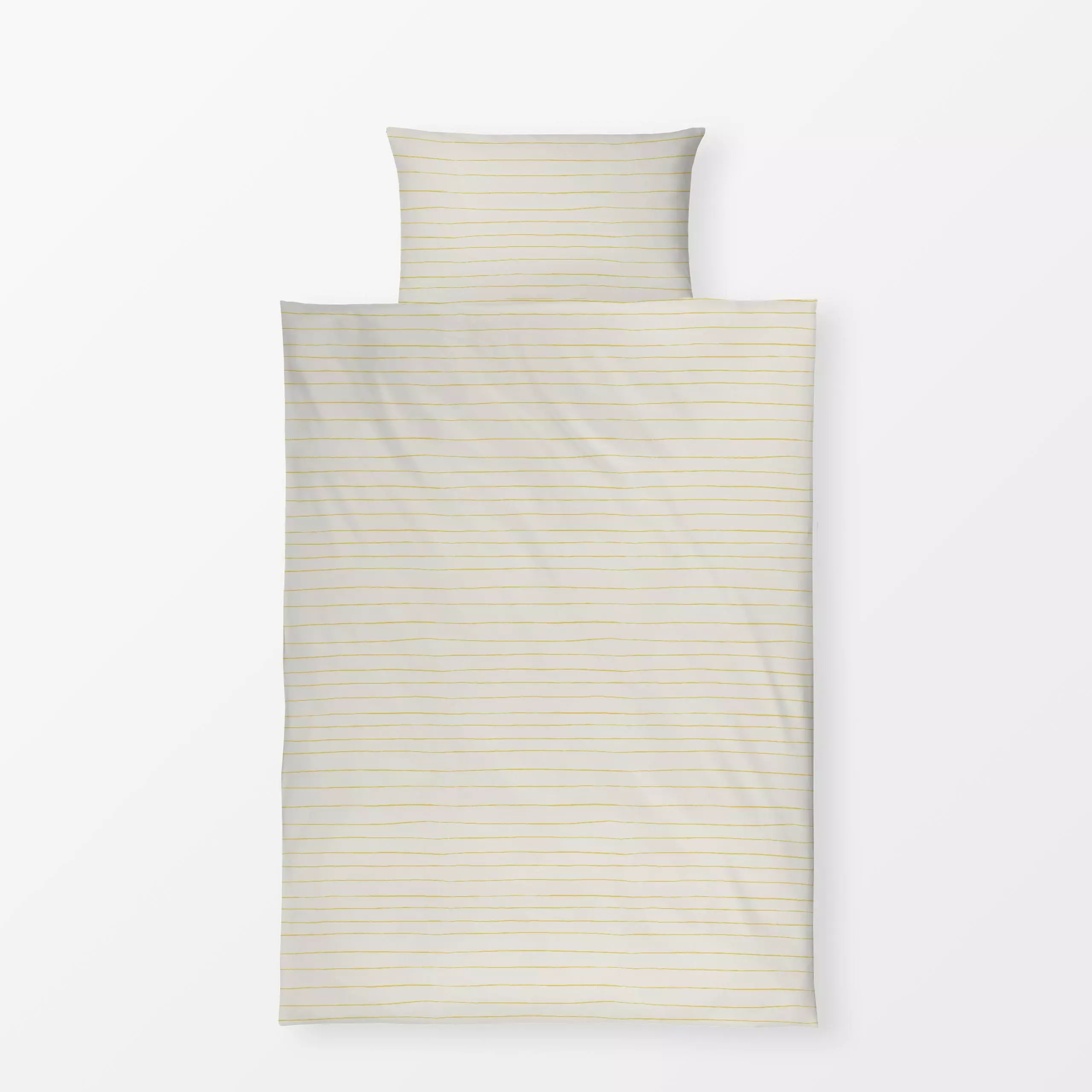 Bettwäsche Schnitt Linien gelb - Symbole & Muster - von „Jana Driver"; Linien, Streifen, beige, gelb, gestreift, Streifenmus...