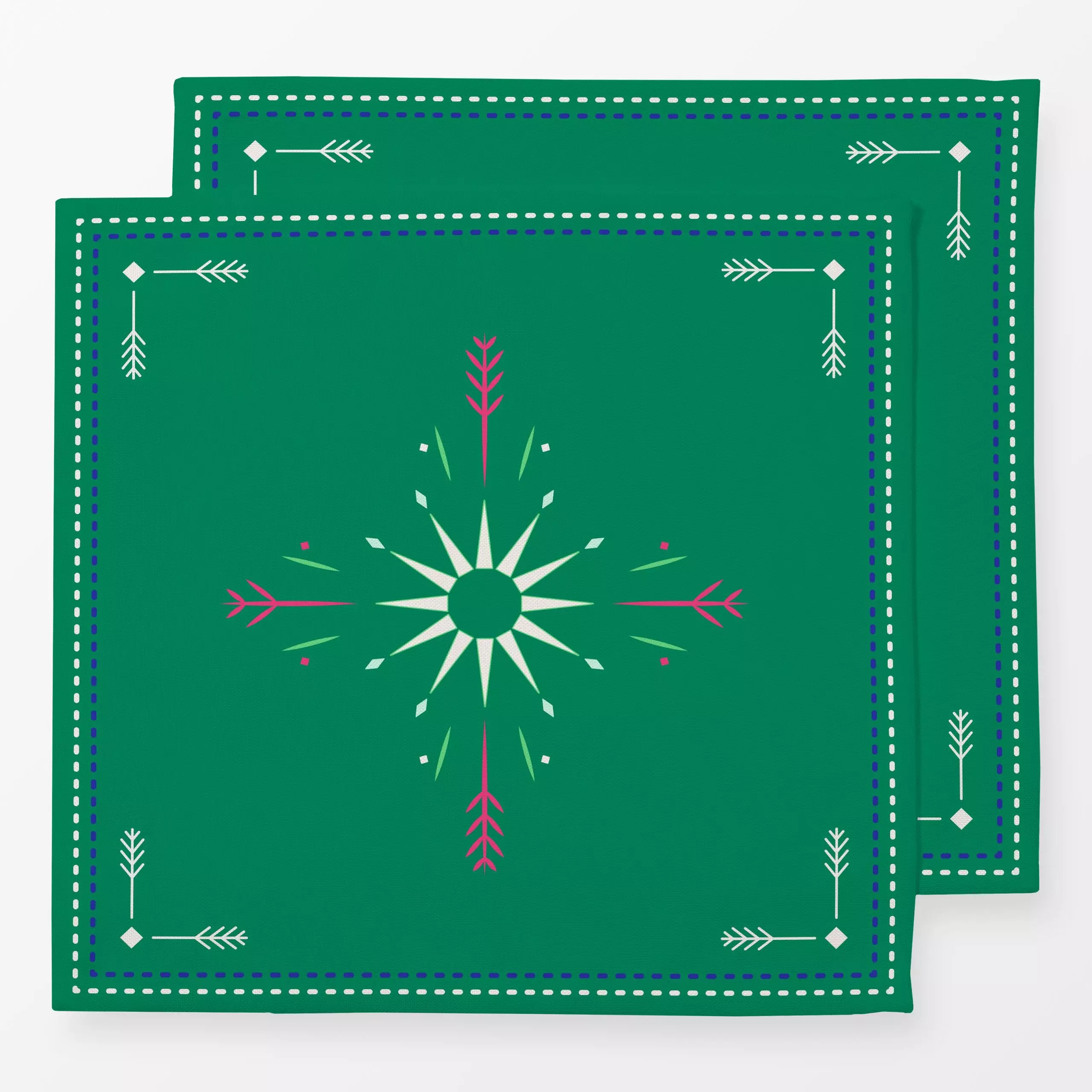 Servietten Cool Boho Sun Ornaments green - Symbole & Muster - von „Karen Menzenbach"; boho, Sonne, Sommer, grafisch, floral,...