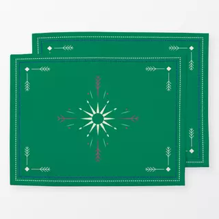 Tischset Cool Boho Sun Ornaments green