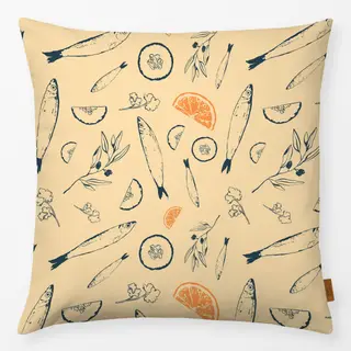 Kissen Santorini Fish Pattern