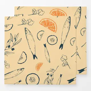 Servietten Santorini Fish Pattern