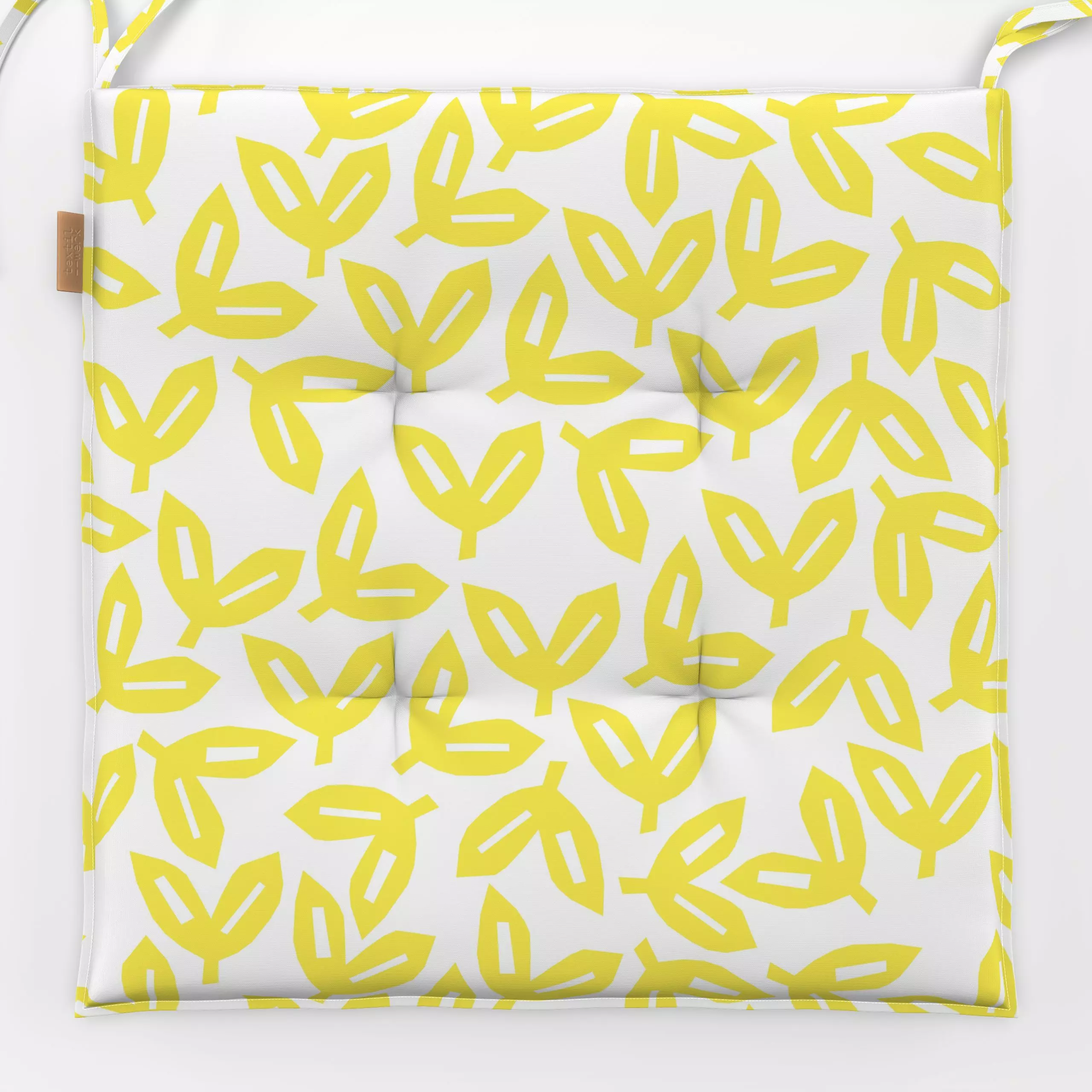 Sitzkissen Autumn Leaves Yellow - Blumen & Florales, Symbole & Muster - von „Lisa Jasmin Bauer"; Muster, abstrakt, Blätter, ...