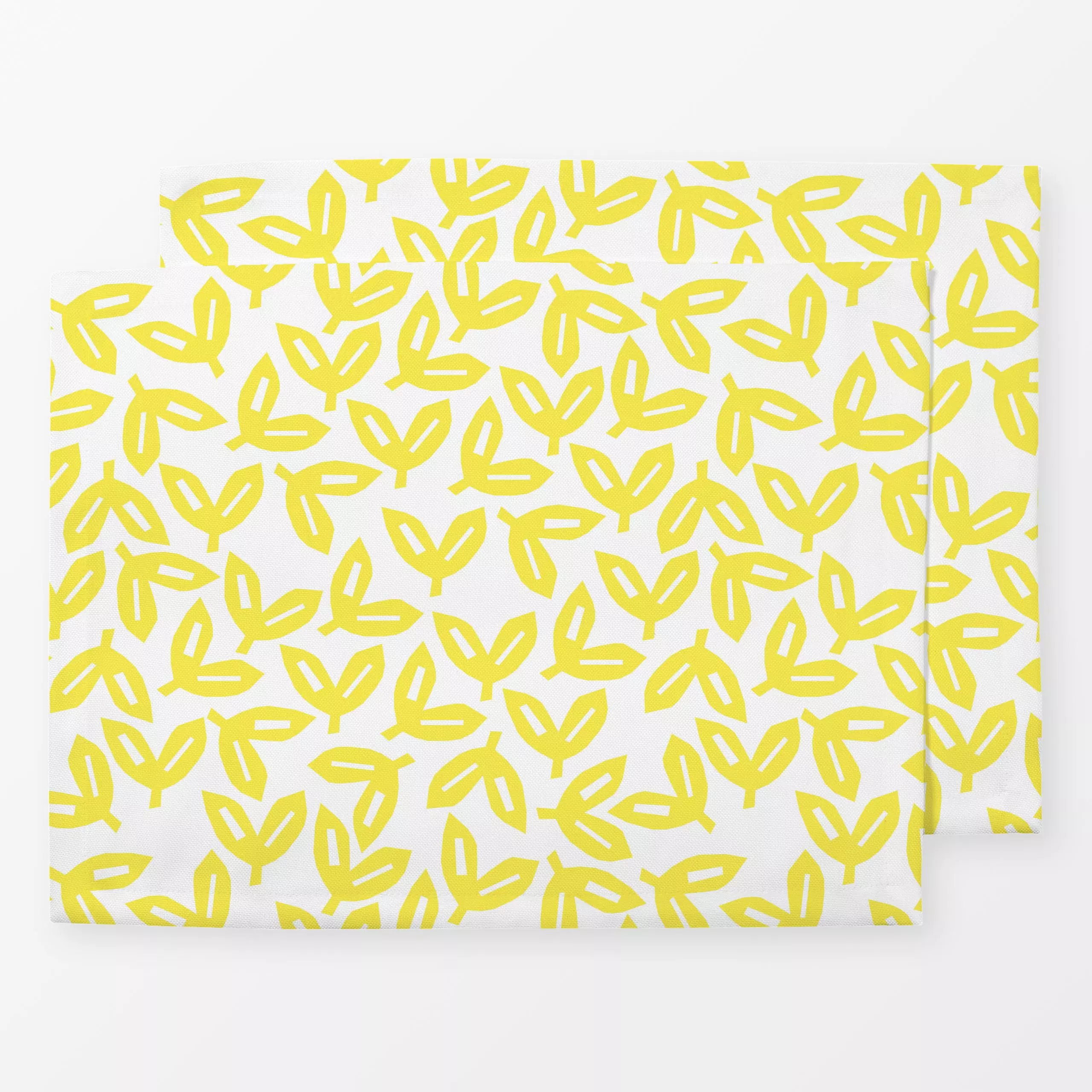 Tischset Autumn Leaves Yellow - Blumen & Florales, Symbole & Muster - von „Lisa Jasmin Bauer"; Muster, abstrakt, Blätter, He...