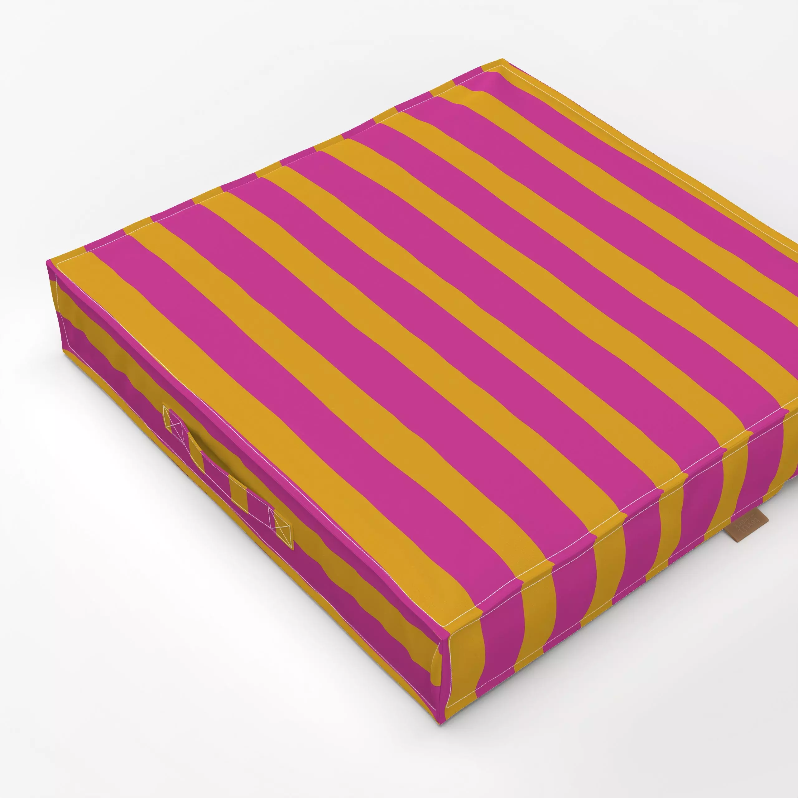 Bodenkissen Horizontal Stripes Orange Pink - Symbole & Muster - von „Andrea Haase"; modern, Sommer, farbenfroh, horizontal, ...